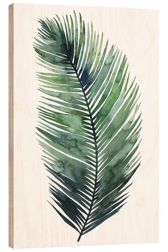 Wood print Palm leaf watercolor I