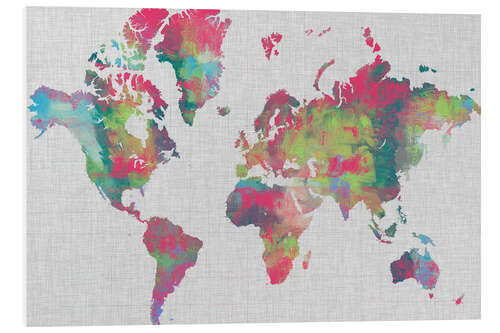 Foam board print Artistical Map of the World