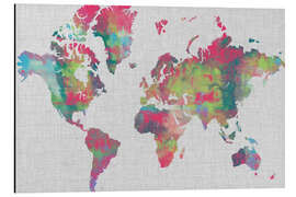 Magnettafel Künstlerische Weltkarte