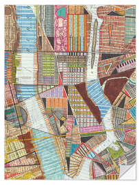 Selvklebende plakat Modern map of New York II