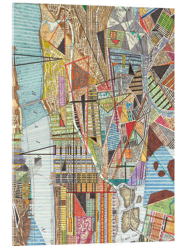 Acrylglas print Modern Map of New York I