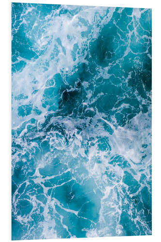 Foam board print Deep blue waves