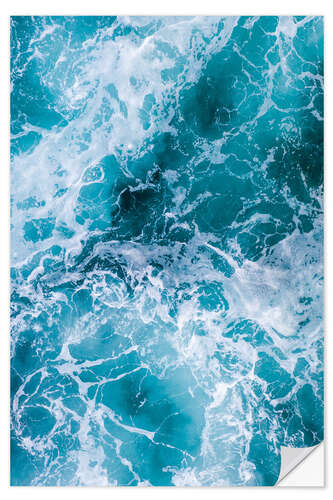 Selvklebende plakat Deep blue waves