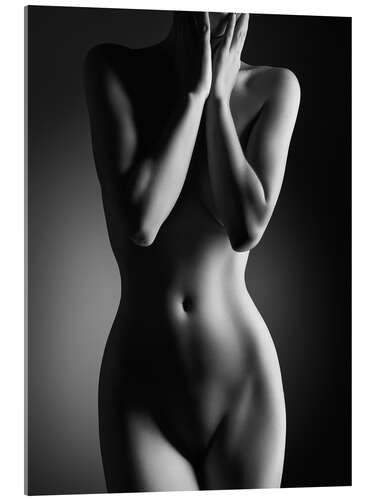 Acrylic print Standing female nude