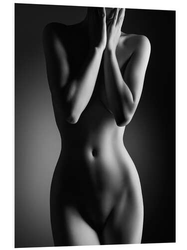 Foam board print Standing female nude