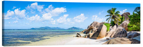 Tableau sur toile Plage de La Digue, Seychelles