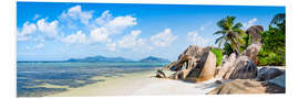 Tableau en PVC Plage de La Digue, Seychelles