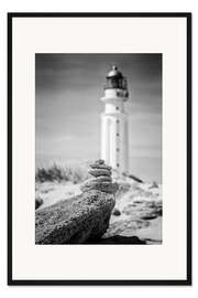 Gerahmter Kunstdruck Leuchtturm am Strand