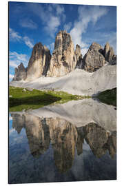 Cuadro de aluminio Los tres picos en los Dolomitas