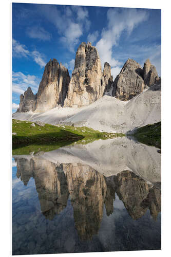 Foam board print The Three Peaks in the Dolomites