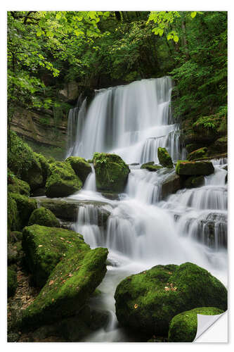 Vinilo para la pared Cascada en la ladera de la roca, Francia