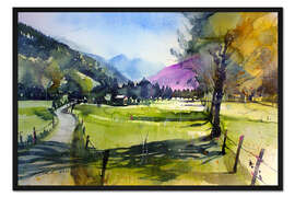 Gerahmter Kunstdruck Pinzgauer Herbstlandschaft