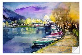 Sisustustarra Fishing boats in autumn, Zell am See