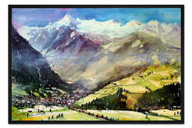 Gerahmter Kunstdruck Kitzsteinhorn mit Gletscher, Kaprun