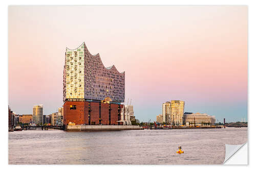 Selvklebende plakat Elbphilharmonie in the evening