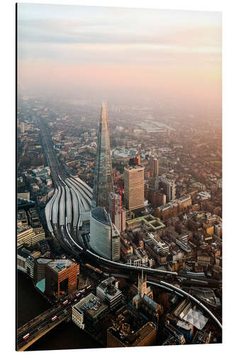 Aluminium print The Shard at sunset from the top, London, UK