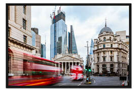 Gerahmter Kunstdruck Doppeldeckerbusse in London, UK