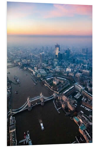 Foam board print Tower Bridge in London at sunset