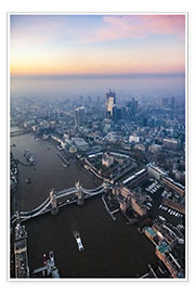 Poster Tower Bridge à Londres au coucher du soleil