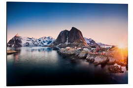 Aluminium print Fishing village in Lofoten, Norway