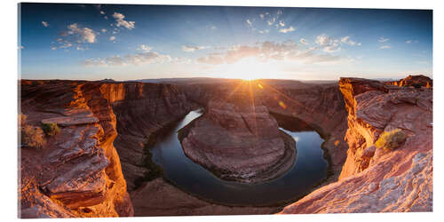 Acrylglas print Panoramic of Horseshoe bend, Arizona, USA