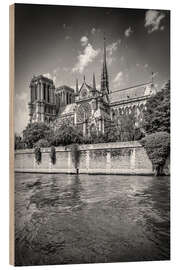 Wood print South facade of the Cathedral Notre-Dame