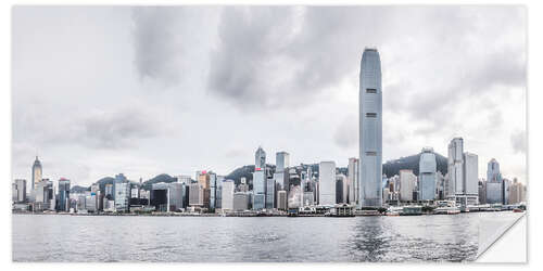 Naklejka na ścianę Hong Kong Skyline