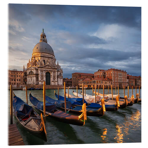 Quadro em acrílico Gôndolas em frente à Basílica de Santa Maria della Salute