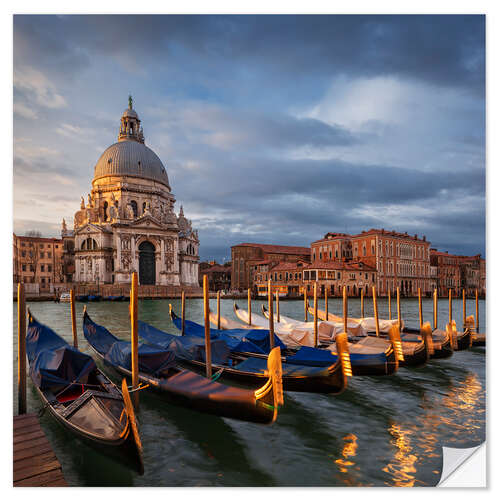 Wandsticker Gondeln vor Basilica di Santa Maria della Salute