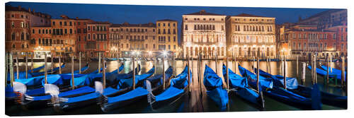 Tableau sur toile Gondoles de nuit, Venise