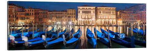 Tableau en plexi-alu Gondoles de nuit, Venise