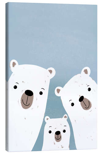 Canvastavla Polar bears family