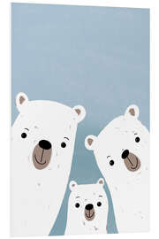 Foam board print Polar bears family