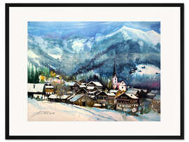 Gerahmter Kunstdruck Alpbach im Winter, Tirol