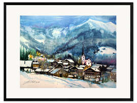 Ingelijste kunstdruk Alpbach in winter, Tyrol