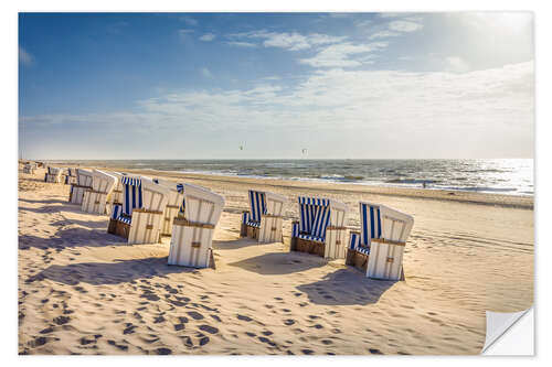 Naklejka na ścianę Beach chairs in the sunset, Sylt