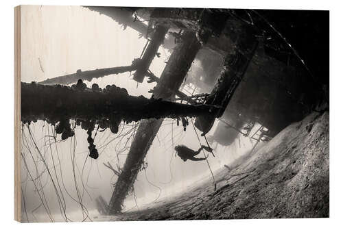 Wood print Under The Shipwreck