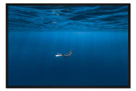 Gerahmter Kunstdruck Allein im Blauen