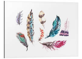 Aluminium print Rainbow feathers