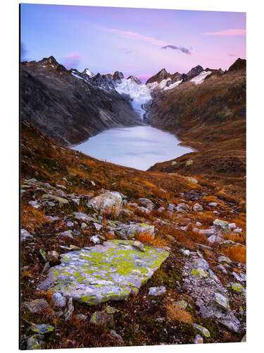 Aluminium print Grimsel Oberaar valley before sunrise, Switzerland