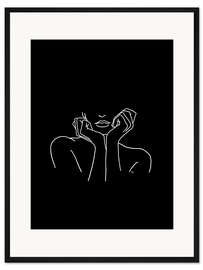 Gerahmter Kunstdruck Nachdenklich im Dunkeln