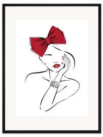 Gerahmter Kunstdruck Mädchen mit Schleife