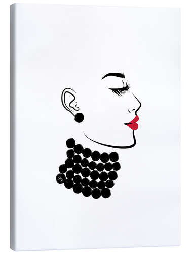 Canvas print Woman with pearls