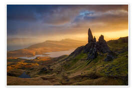 Poster Old Man of Storr at sunset