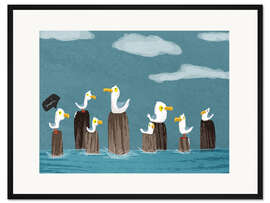 Gerahmter Kunstdruck Möwengang