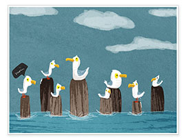 Wall print  Seagulls Gang - Julia Reyelt