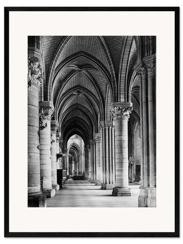 Stampa artistica con cornice Vista interna della cattedrale di Notre Dame