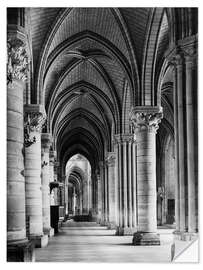 Selvklebende plakat Interior view of the cathedral Notre Dame