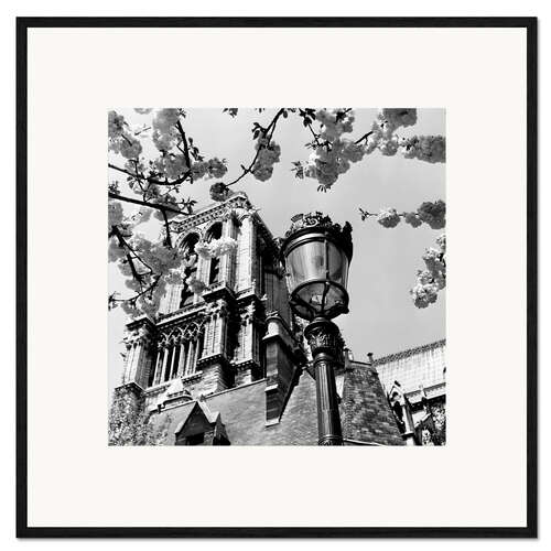 Innrammet kunsttrykk A Parisian lantern in front of Notre Dame