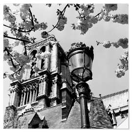 Wall sticker A Parisian street lamp in front of Notre Dame